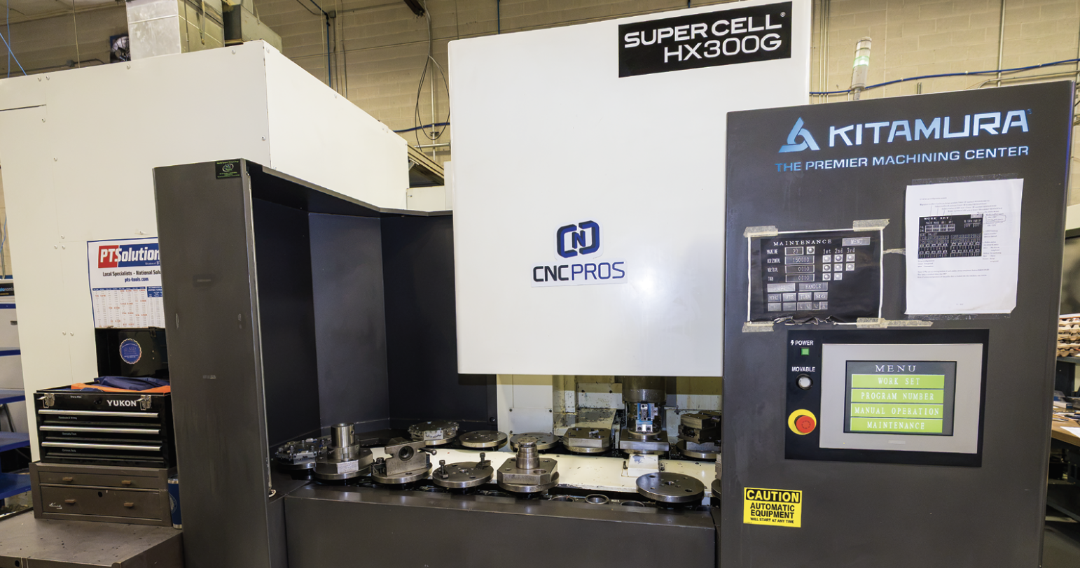 The Kitamura Supercell-300G is a flexible a 5-axis horizontal machining center. That flexibility comes down to the machine’s size and layout. With a compact footprint, 20-station automatic pallet changer, and 174-tool matrix magazines lets ATD stage a wide mix of small-to-medium, highly complex parts and walk away for the night. Each pallet even carries its own IC chip, feeding job data straight into the scheduling menu.